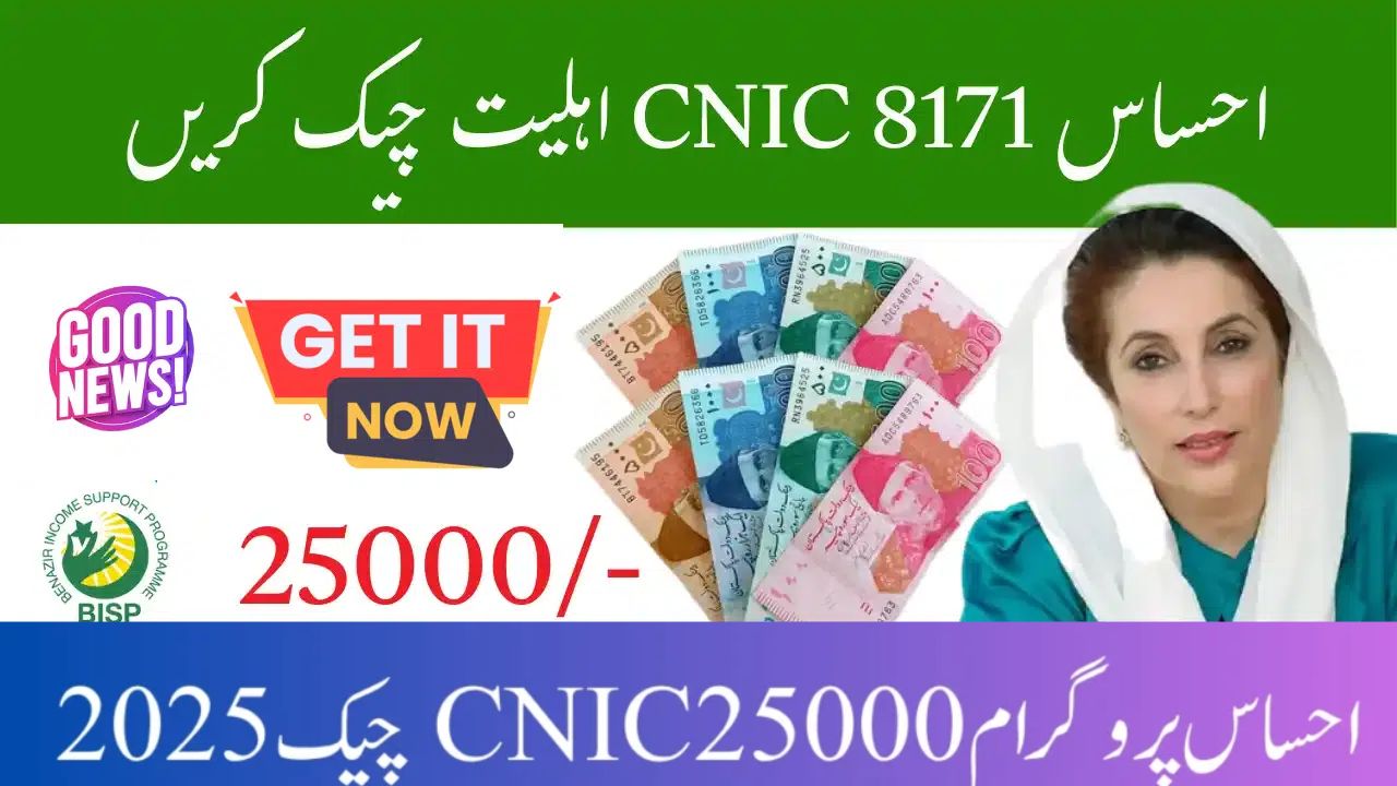 BISP Rs. 25,000 CNIC Check Online – 8171 Web Portal & SMS Guide (2025)